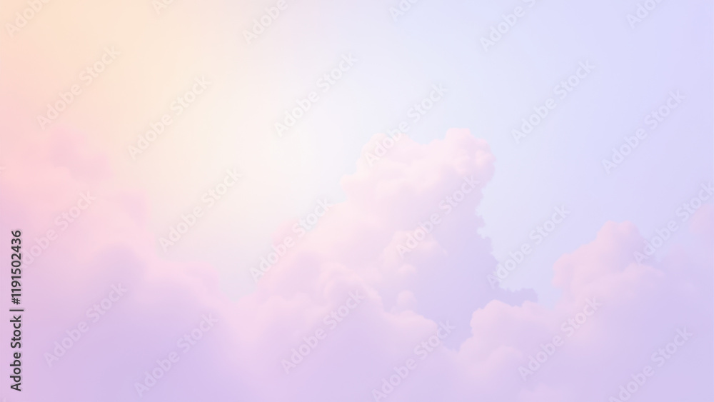 Poster vibrant abstract sky with soft clouds for use as a background or in digital art.