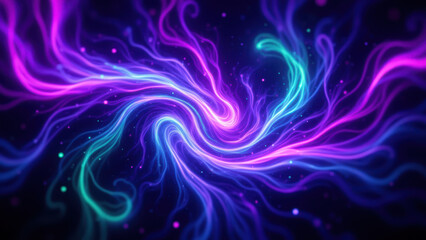Obraz premium Vibrant abstract background with swirling purple patterns and blue accents against a dark gray backdrop.