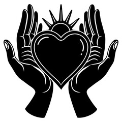 hands in heart vector