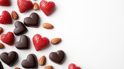 Valentine's delight strawberries and chocolate heart treats