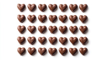 Obraz premium Chocolate hearts in a square frame a romantic valentine's treat