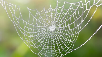 Dewdrops Adorn a Spiders Intricate Web Design