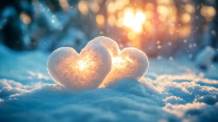 Fototapeta premium heart in the snow