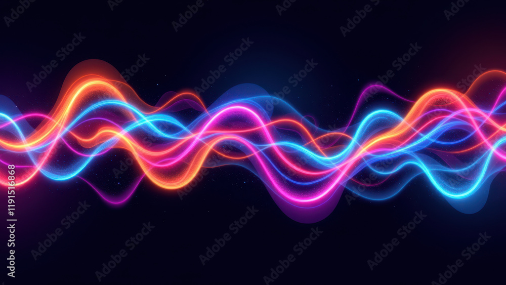 Poster a lively abstract background with colorful swirls and waves.