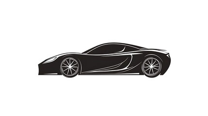 Naklejka premium Minimalist Vector Car Icon on White Background – Modern Automotive Symbol