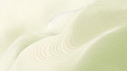 Abstract Wave Pattern in Cream and Green Hues