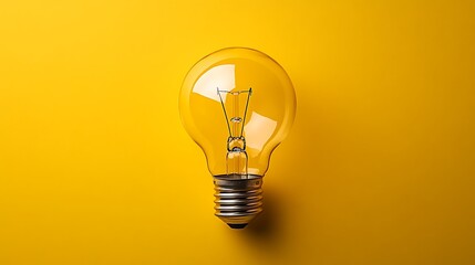 Bright Idea: Icon of a Lightbulb on a Solid Yellow Background