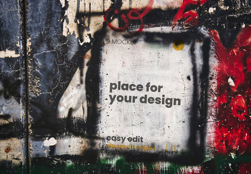 Place on Street Graffiti Mockup