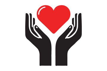 Fototapeta premium Heart in hands icon