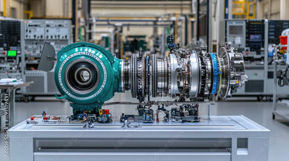 Poster Assembled Turbine Engine Component Displayed On A Workbench