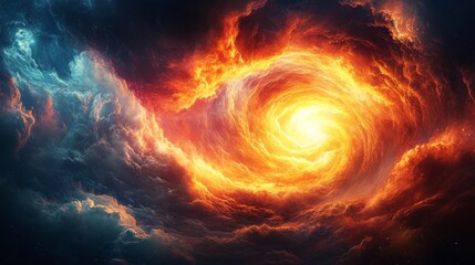Fototapeta premium Stunning cosmic swirl of fire and energy in deep space with vibrant colors