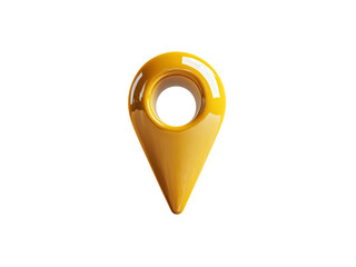 Yellow Location Marker Icon for Maps and Navigation Isolated on transparent background