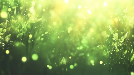 Green leaves falling, bokeh background, forest, nature, spring