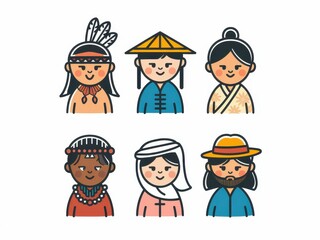 Diverse Children Wearing Traditional Cultural Clothing