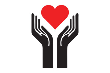 Obraz premium Heart in hands icon
