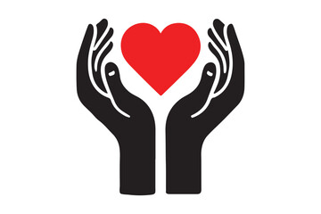 Obraz premium Heart in hands icon