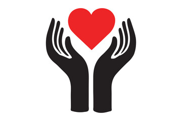Heart in hands icon