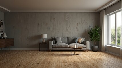 Fototapeta premium 3D-Illustration of Empty Living Room