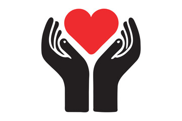 Heart in hands icon