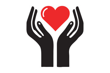 Obraz premium Heart in hands icon