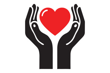 Heart in hands icon