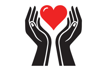 Heart in hands icon