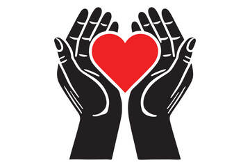 Obraz premium Heart in hands icon