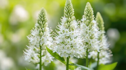 White Flower Clusters in a Lush Green Garden