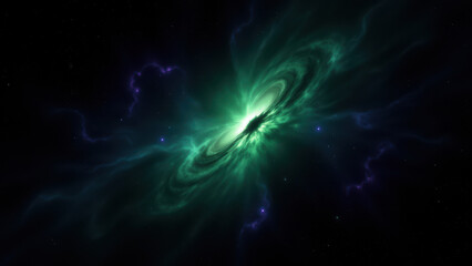 Vibrant, cosmic-themed abstract art with a nebula.