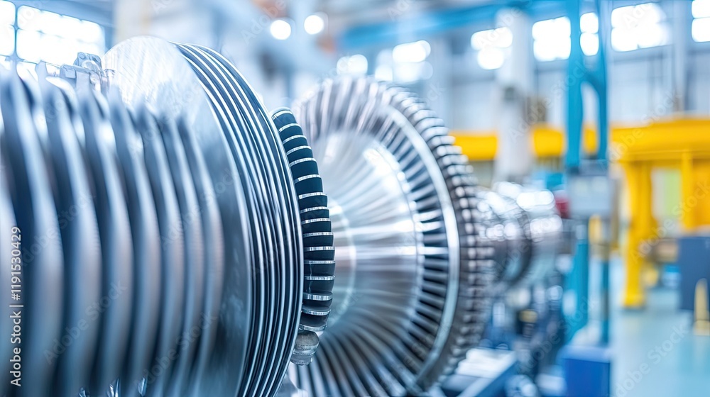 Poster industrial turbine engine component close up view