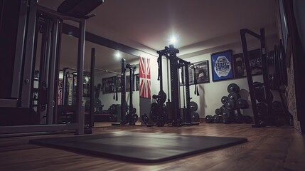 Home Gym Interior Showing Weight Machines And Weights