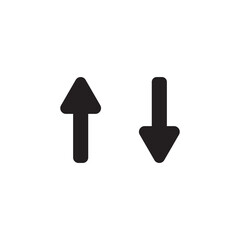 Forward and reverse traffic arrow. Black color isolated on white background