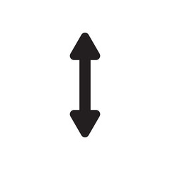 Expansion arrows up and down. Black color isolated on white background