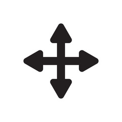 Four-sided expansion arrow. Black color isolated on white background