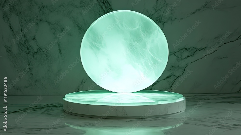 Poster Illuminated Marble Platform with Circular Display