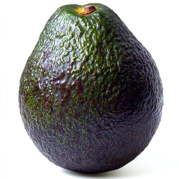 Smooth, dark green skin reflects light, showcasing unique avocad