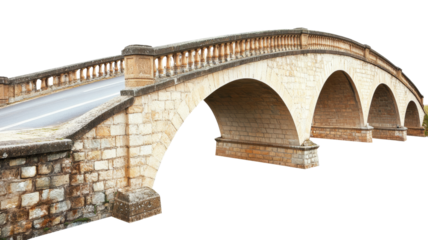 Arched bridge, isolated on transparent background