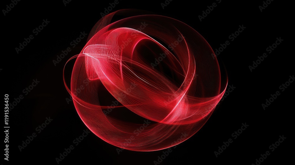 Poster a glowing red sphere with dynamic digital lines connecting major points, emphasizing global communic
