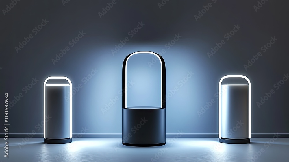 Poster illuminated display stands modern minimalist design