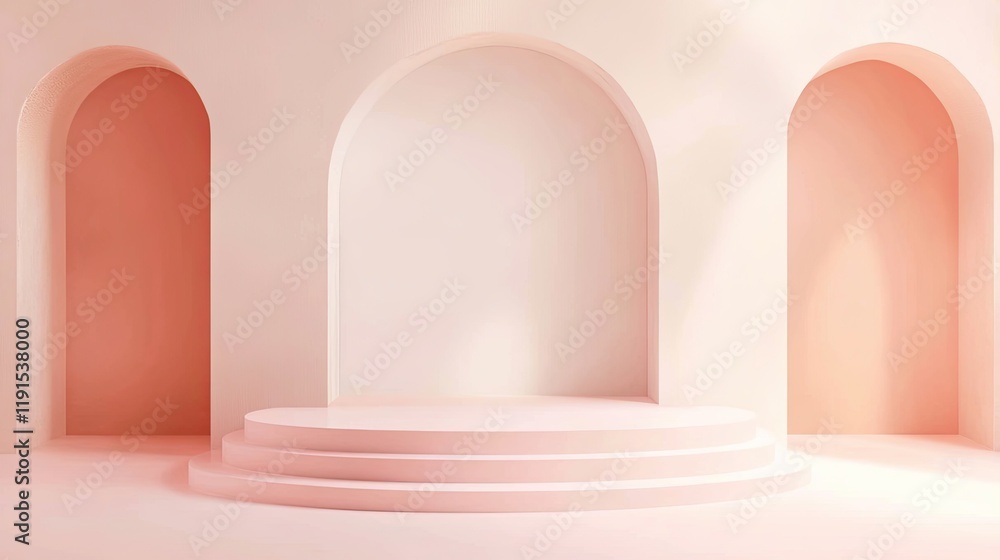 Poster Pink Minimalist Archway Stage Display Setting