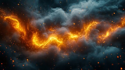 Fototapeta premium Dynamic swirling flames and smoke creating abstract patterns in vibrant colors