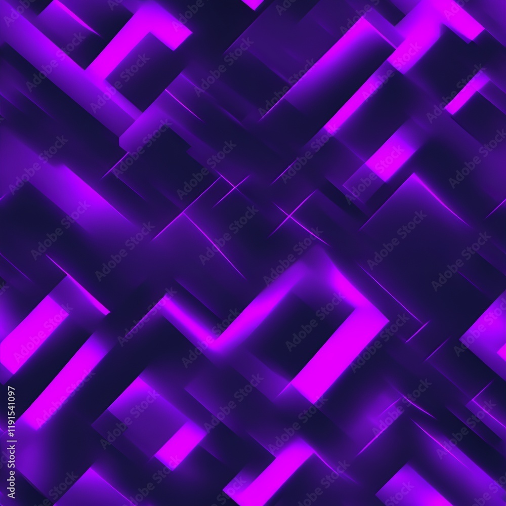 Poster abstract geometric pattern with vibrant purple hues and layered shapes creating a dynamic visual eff