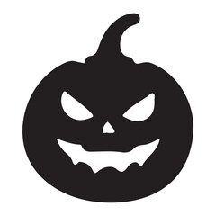 Spooky Halloween Pumpkin Silhouette Illustration for Seasonal Celebrations