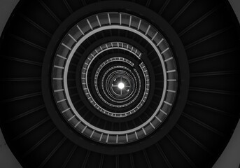 Fototapeta premium circular monochrome pattern, concentric rings, hypnotic spiral, geometric design, black and white, intricate details, optical illusion, symmetrical composition, abstract art, radial structure, futuris