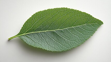 Obraz premium Single Green Leaf Detailed Veins and Texture