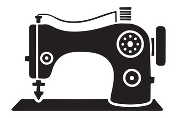 Vintage Sewing Machine Silhouette Illustration
