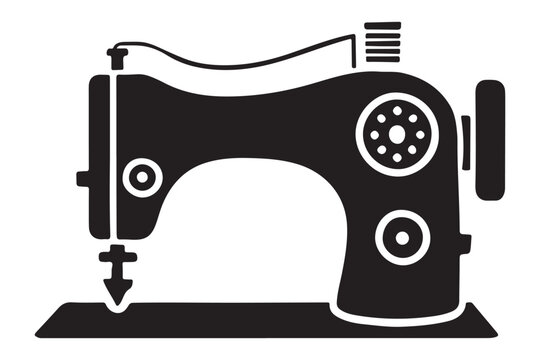 recommend clip art: Vintage Sewing Machine Silhouette Illustration
