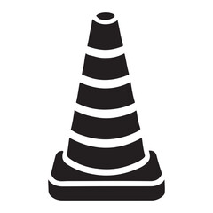 Silhouette Illustration of a Traffic Cone