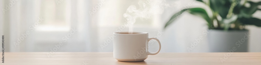 Aufkleber serene home workspace cozy and productive setting with warm lighting and comfort elements
