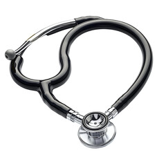 Elegant Black Stethoscope on White Background Isolated on transparent background